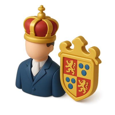 3D Marquess Icon with Coat of Arms in Isometric View
