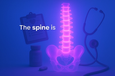Glowing Spine Composition with Neon Effects