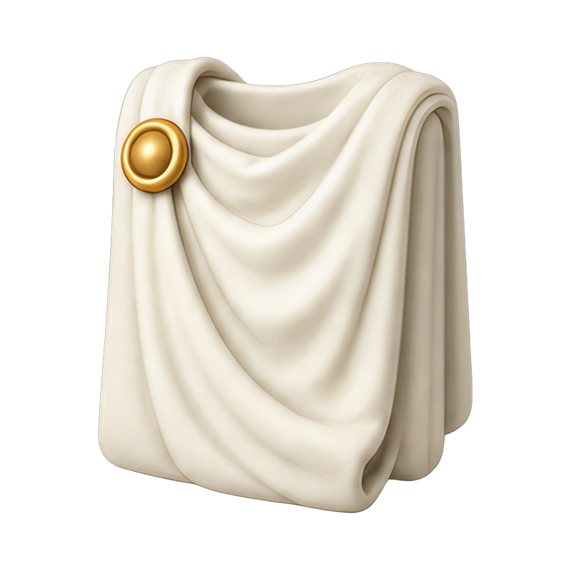 Elegant white toga draping