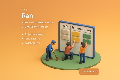 Miniature People Engaging with Project Management Tool in 3D Scene