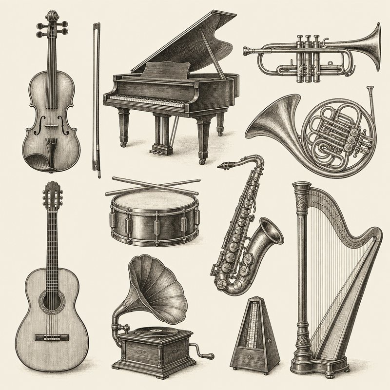 vintage music instruments collection