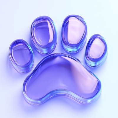 Stylized Paw Print Icon in Soft Colors