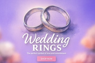 Elegant Watercolor Wedding Rings Design for Romantic Themes