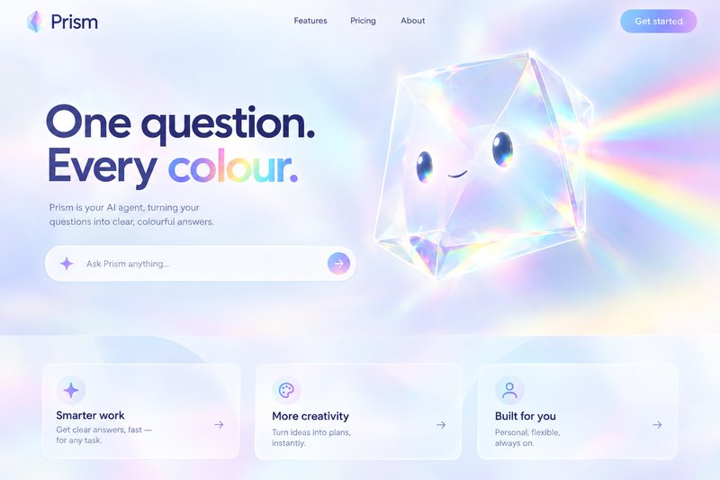 AI agent landing page design