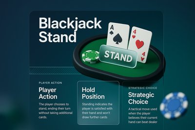 3D Illustration of Blackjack Stand with Strategic Features