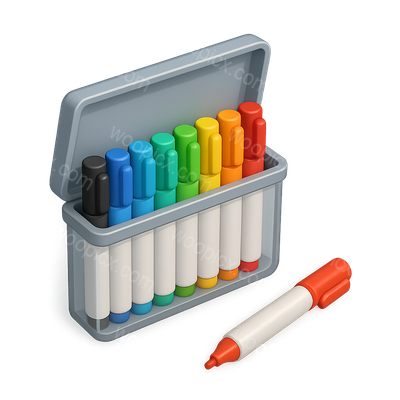 Colorful 3D Marker Set in Isometric View