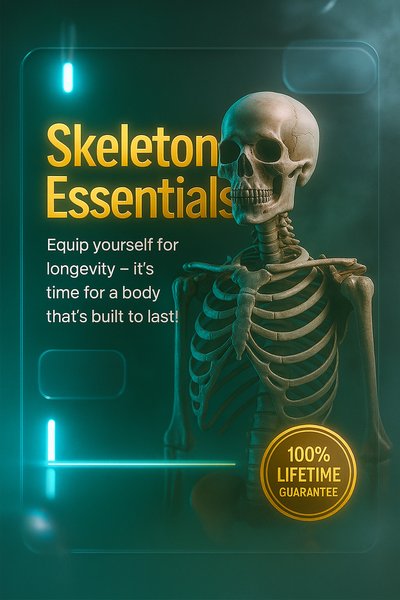 Realistic Neon Skeleton Carousel Slide Design
