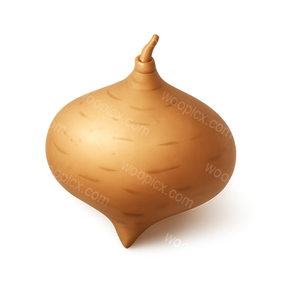 Stylized 3D Jicama Icon with Volumetric Detail