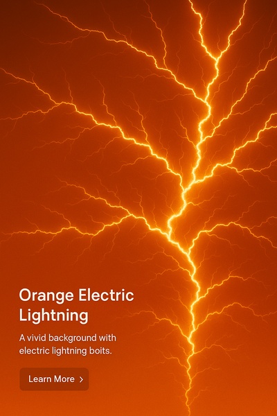 Vibrant Orange Electric Lightning Background Illustration
