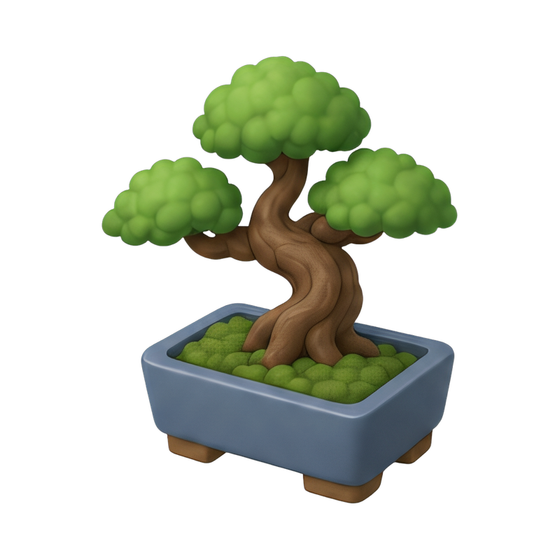 small bonsai tree in pot