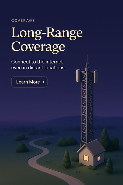 3D Scene of Long-Range Internet Coverage
