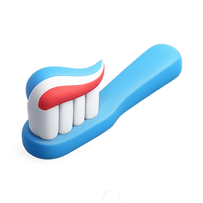 3D Toothbrush and Toothpaste Illustration