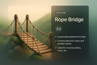 Rope Bridge Over a Serene Valley