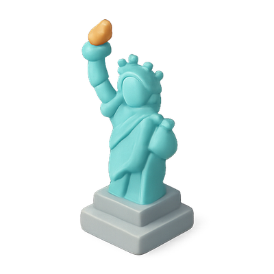 Playful Statue of Liberty Figurine in Bright Colors