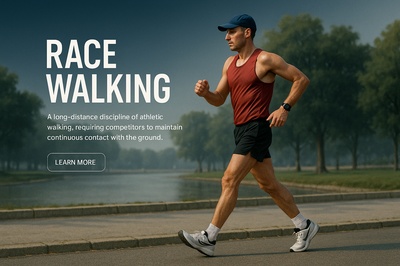 Stylish Race Walking Illustration for Web Design
