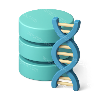 3D Icon Representing DNA Data Storage Concept