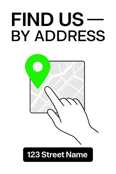 Location Guidance Graphic with Map and Pointer Icon