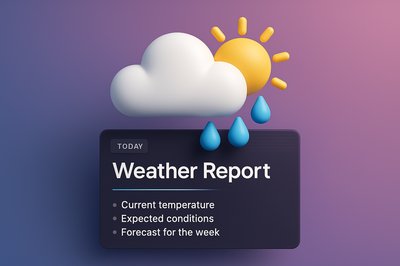 Colorful Weather Report Graphic with Icons