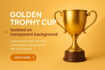 Elegant Golden Trophy Cup Isolated on Stylish Background