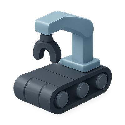 3D Illustration of a Robotic Arm with Gripper