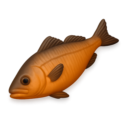 3D Icon of Smoked Haddock Fish in Isometric View