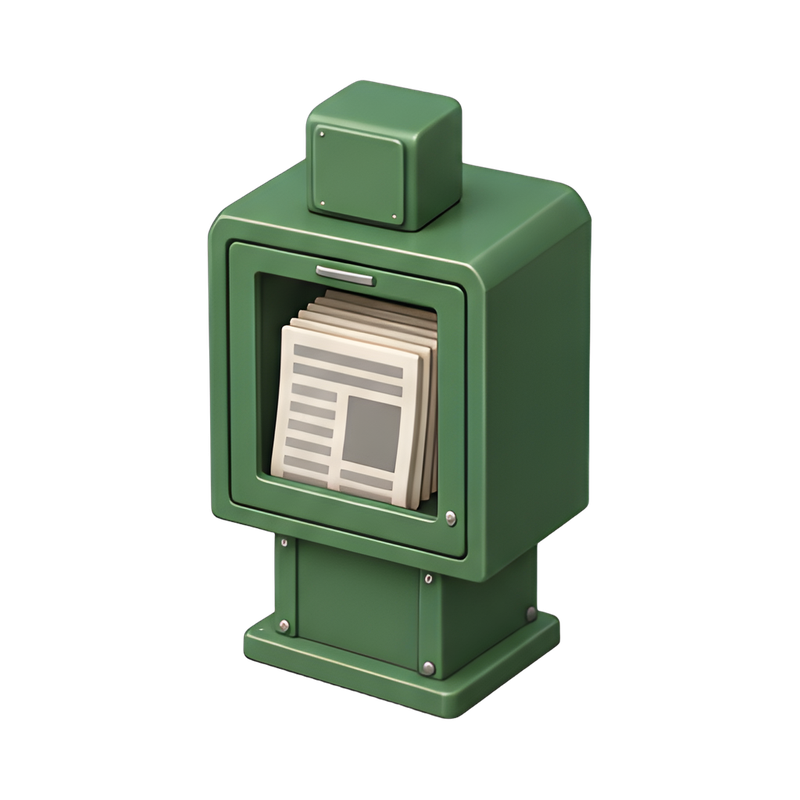 modern newspaper dispenser box