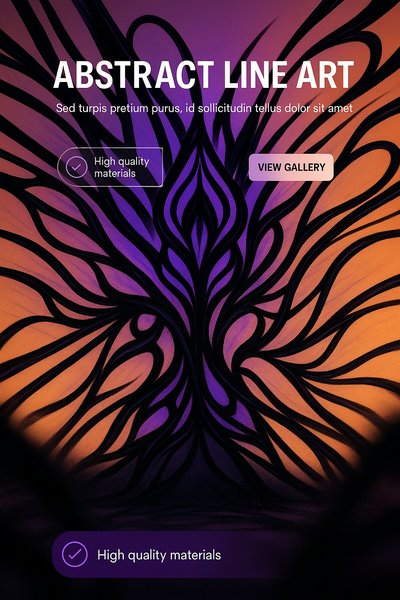 Vibrant Abstract Line Art with Gallery View