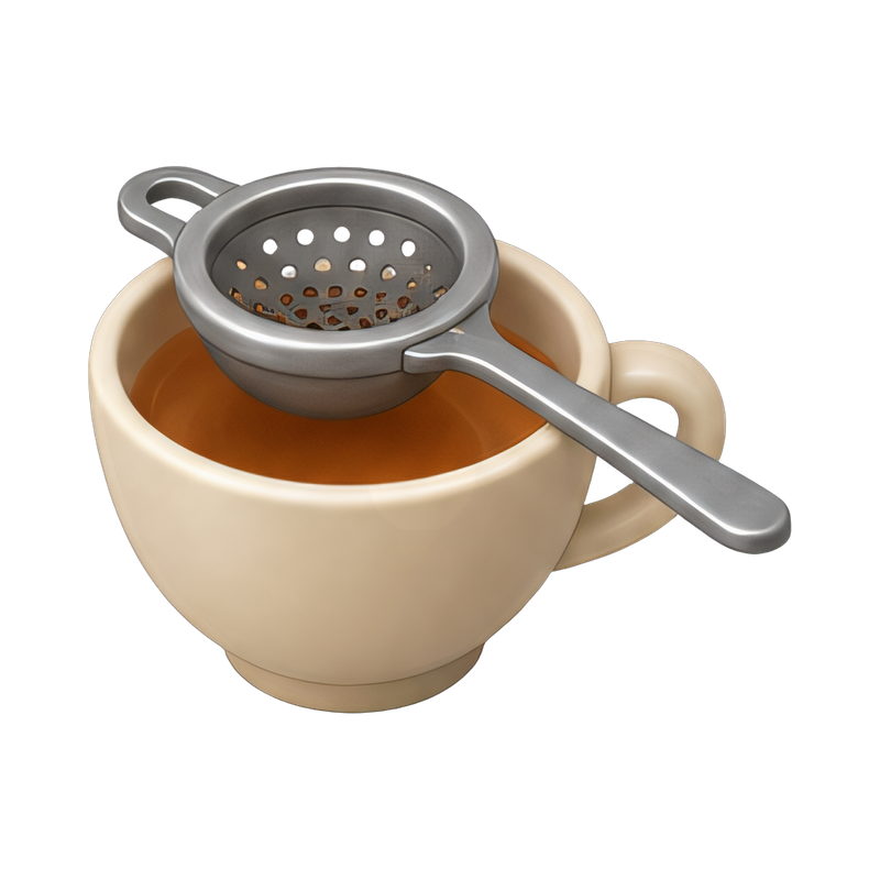 Tea strainer over a cup