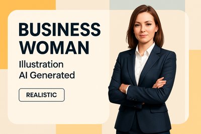 Modern Business Illustration Featuring a Professional Woman