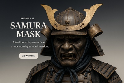 Intricately Designed Samurai Mask Showcase