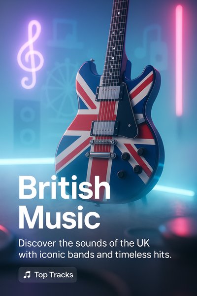Vibrant British Music Promotion Graphic