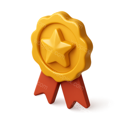 3D VIP Badge with Ribbon in Isometric View