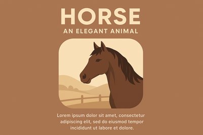 Elegant Horse Design with Geometric Elements and Warm Colors