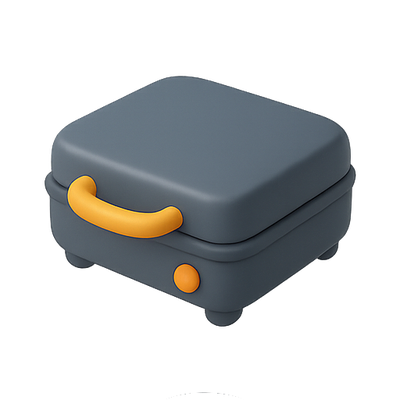 Stylized 3D Illustration of a Gray Kitchen Appliance