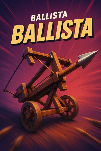 Dynamic Ballista Illustration with Bold Title