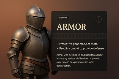 3D Illustration of Armor with Integrated Design Elements