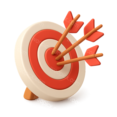 3D Target Icon with Arrows in Isometric View