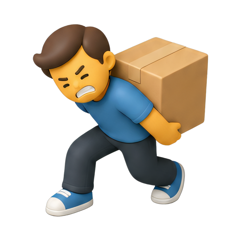 person lifting a heavy box