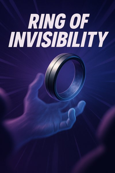 Dynamic Illustration of the Ring of Invisibility with Bold Typography