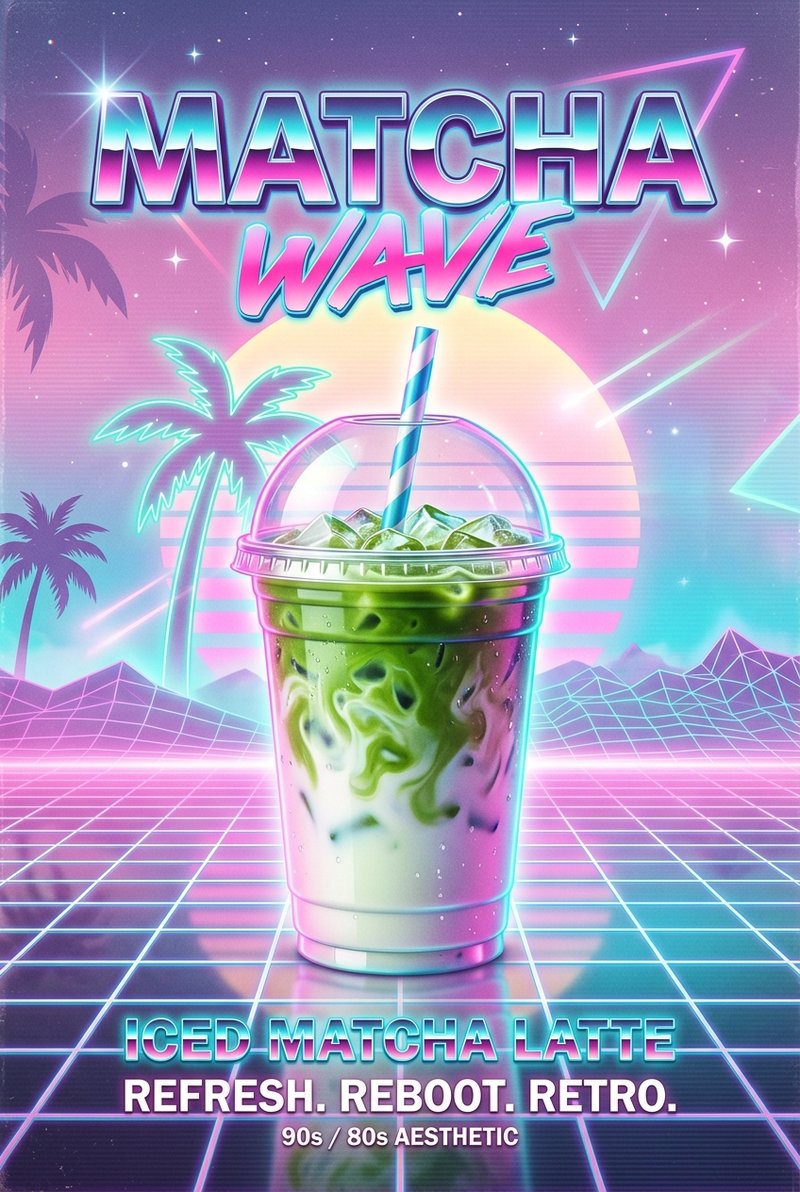 Vaporwave Matcha Aesthetic