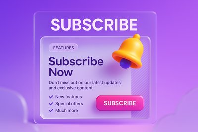 Interactive Subscription Banner with 3D Elements