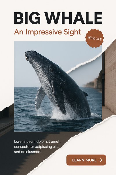 Stunning Big Whale Illustration with Engaging Design Elements