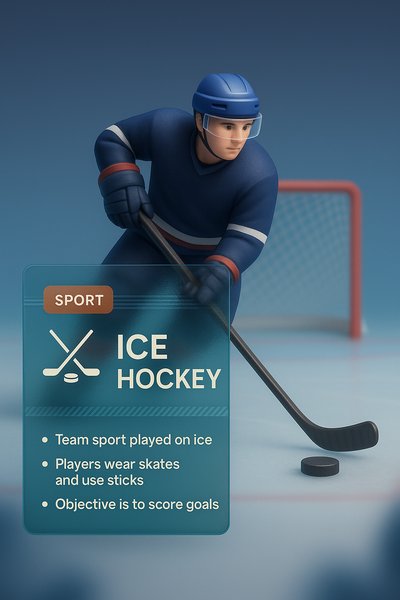 3D Ice Hockey Composition with Informative Overlay