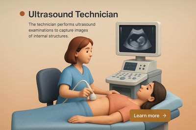 3D Illustration of an Ultrasound Technician at Work