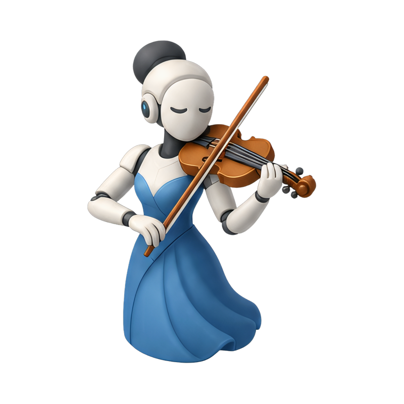elegant android violinist