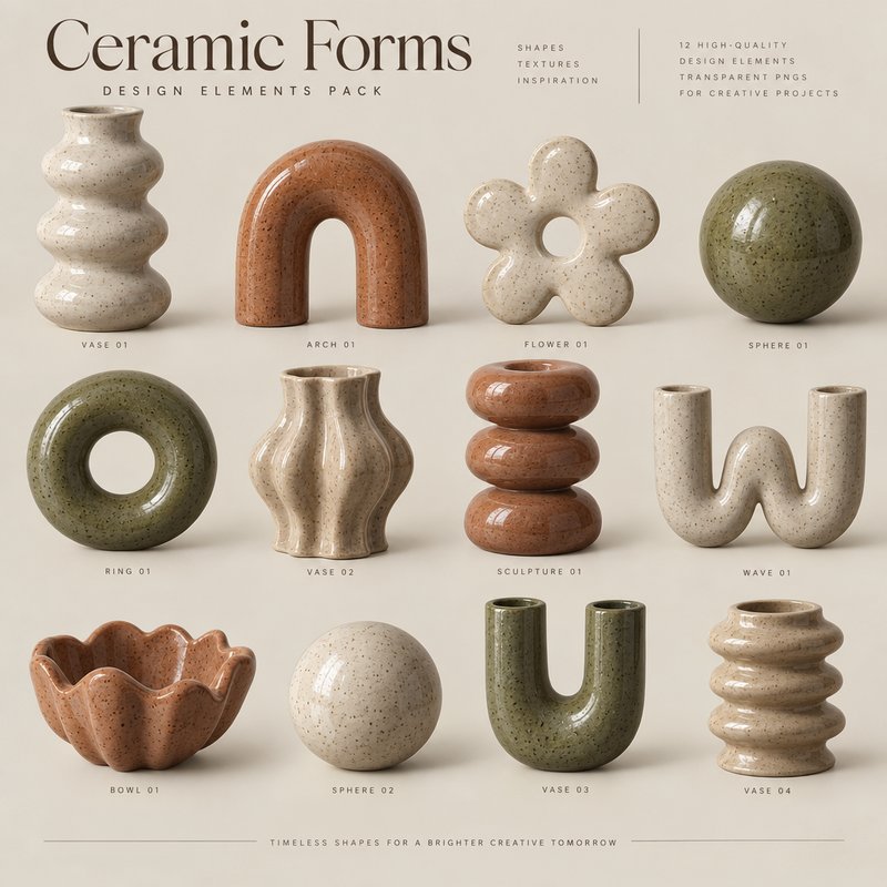 glazed ceramic design elements