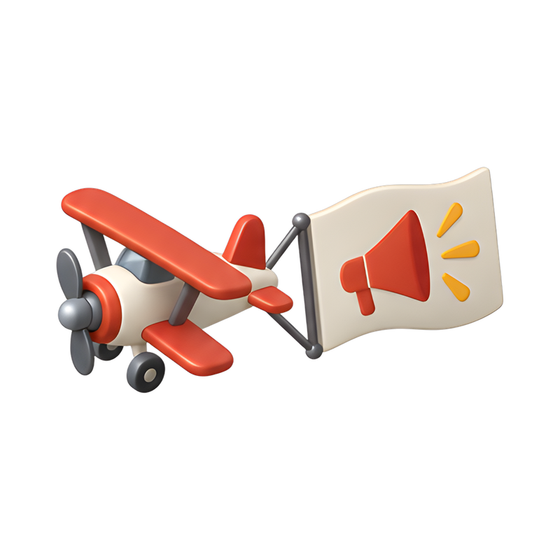 airplane towing banner ad