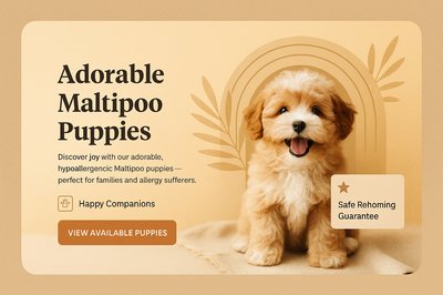 Charming Boho Style Maltipoo Puppy Landing Page