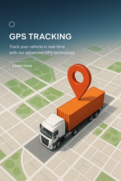 GPS Tracking of Moving Truck on Map with Container