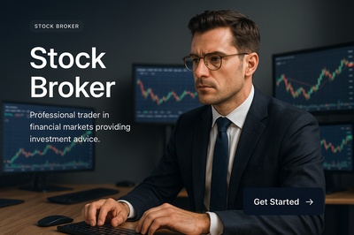 Stylish Web Page Design for Stock Broker Services